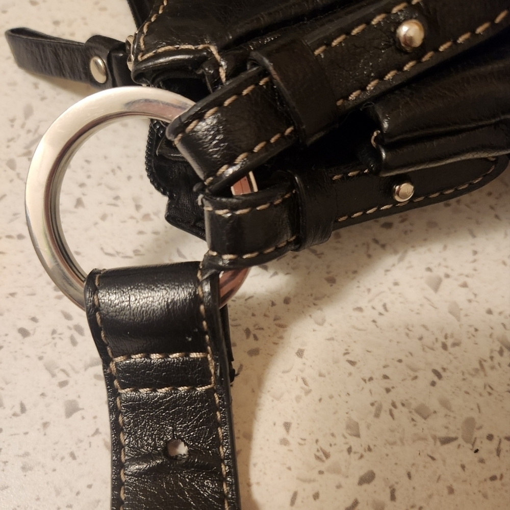 Giani Bernini Stitched Black Leather Bag Excellent Condition! - Picture 8 of 16
